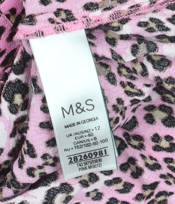 Marks and Spencer Women’s Pink Animal Print Blouse