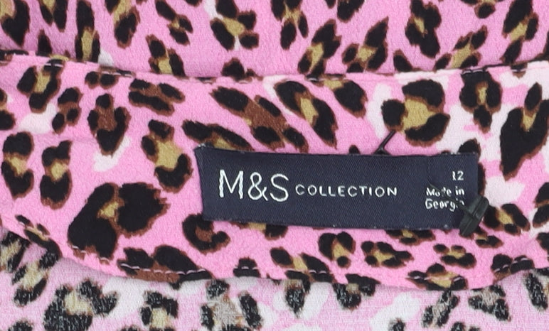 Marks and Spencer Women’s Pink Animal Print Blouse