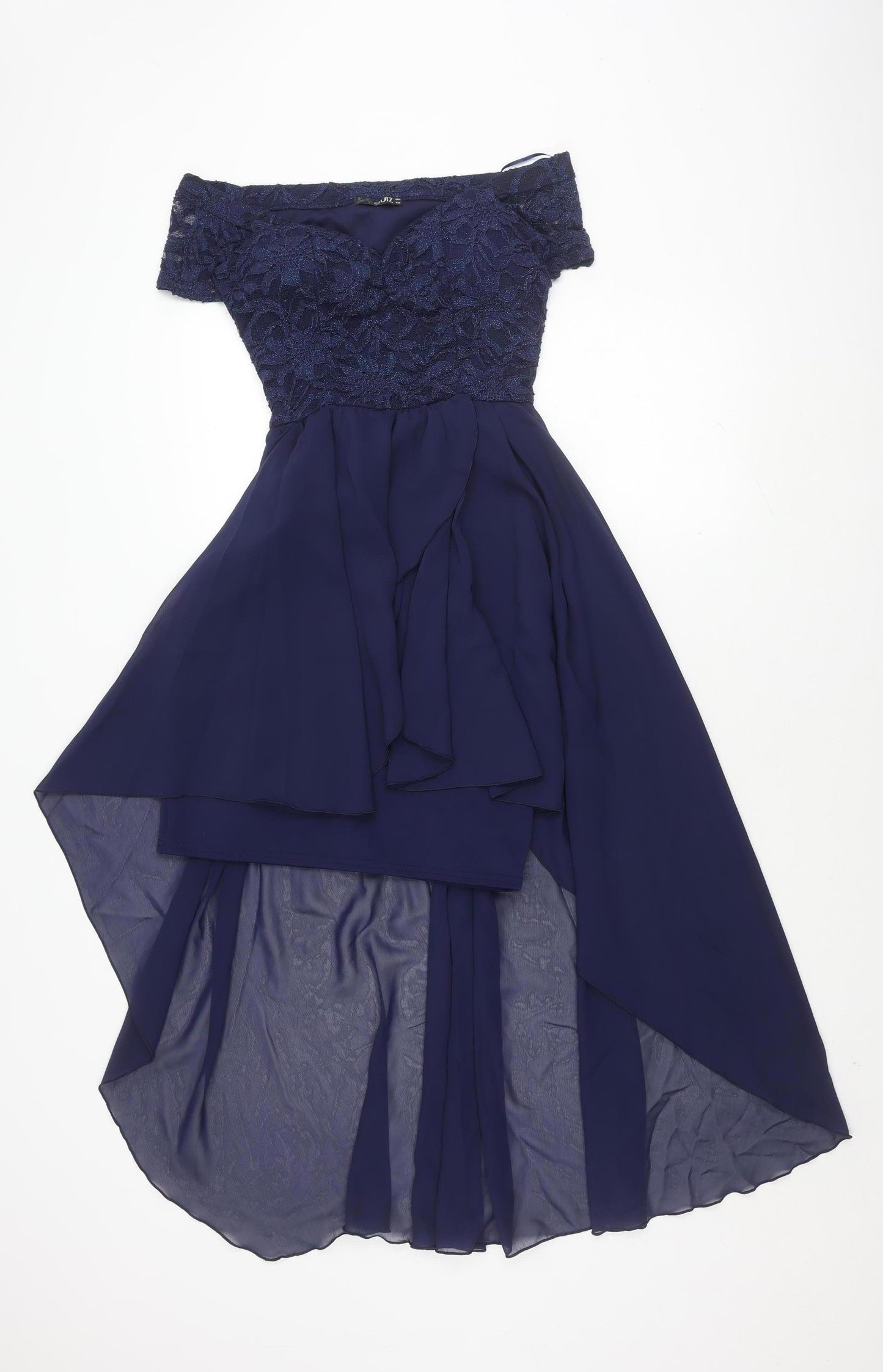 Quiz Women's Blue Lace Midi Dress Size 8 - Party/Cocktail