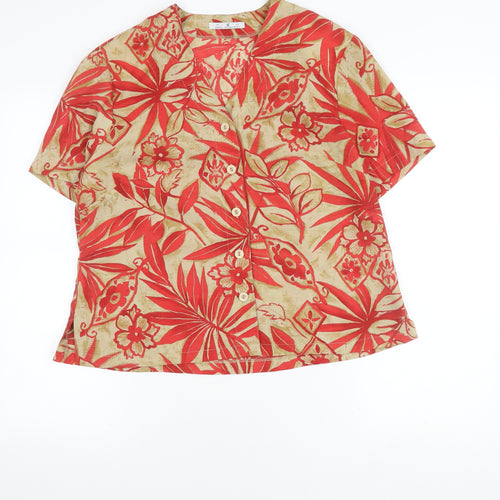 Paul Separates Women's Red Floral Button Shirt