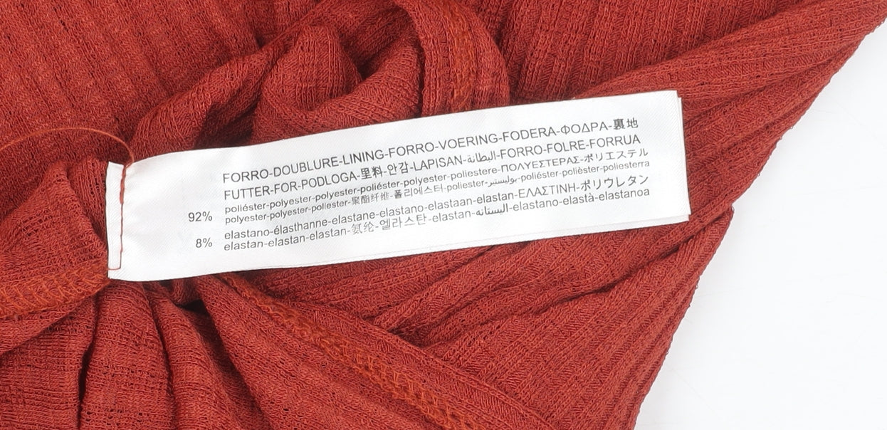 Bershka Womens Red Knit Dress XS