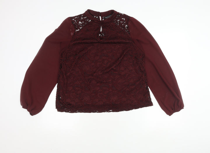 Dorothy Perkins Women's Red Lace Blouse Size 14