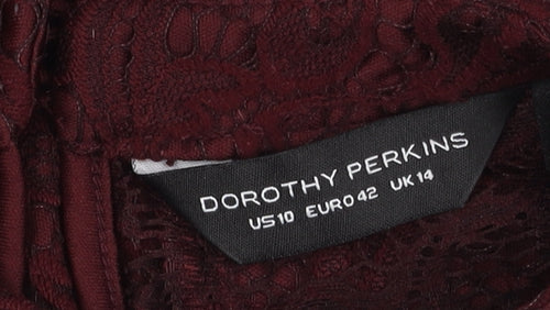 Dorothy Perkins Women's Red Lace Blouse Size 14