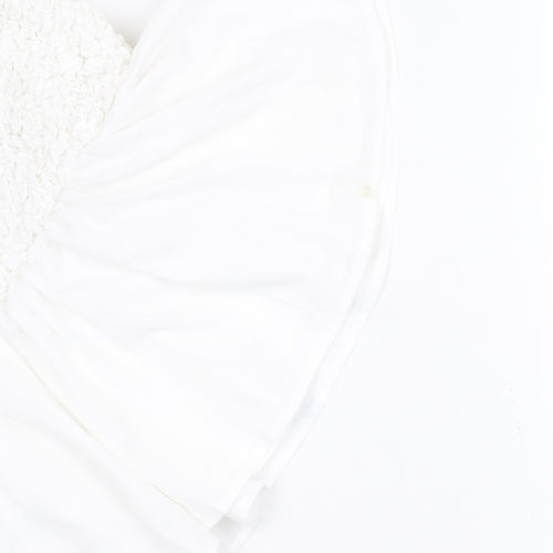 River Island Women's White Puff Sleeve Blouse, Size 6