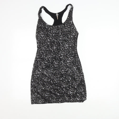 Kikiboo Women's Black Animal Print Sleeveless Dress