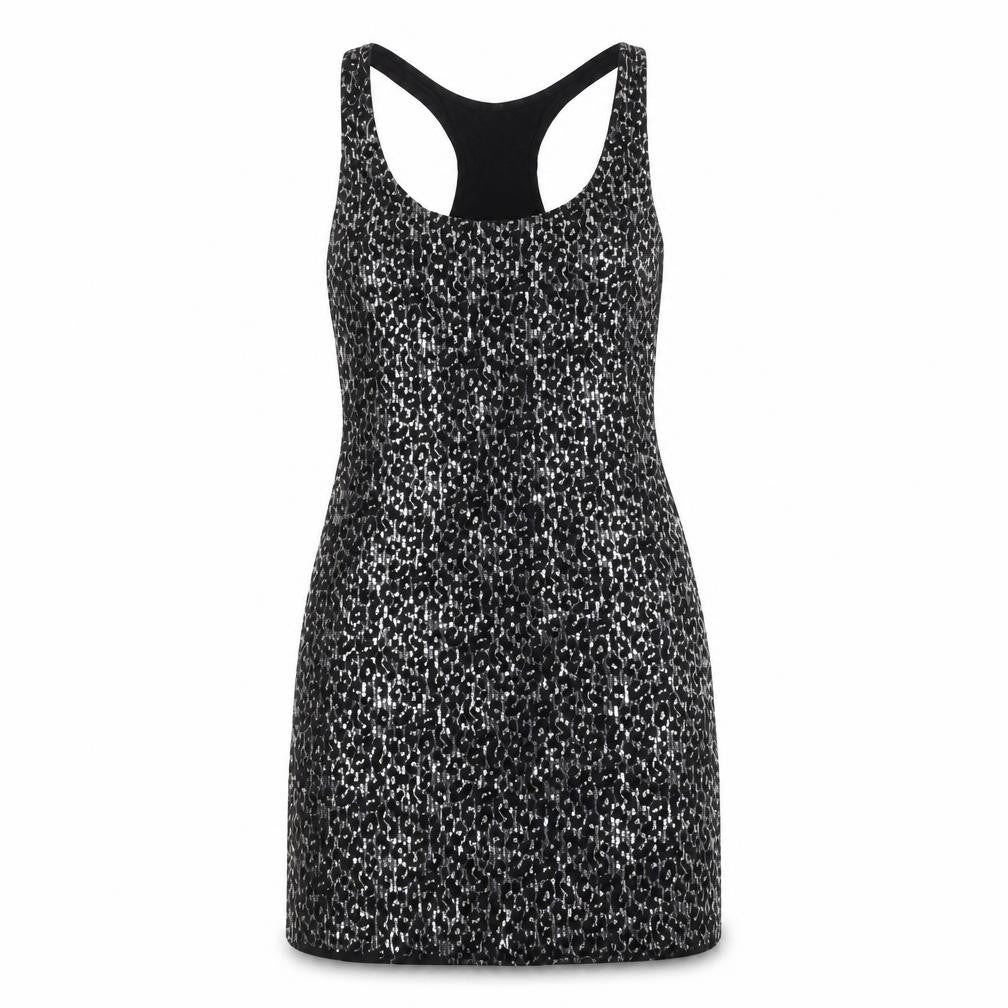 Kikiboo Women's Black Animal Print Sleeveless Dress