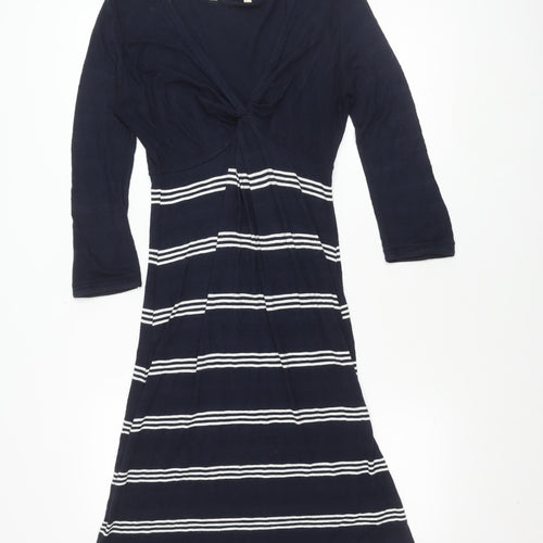 Fat Face Women's Blue Striped Dress Size 10