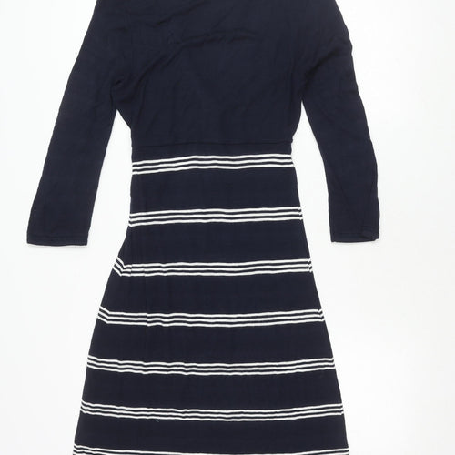 Fat Face Women's Blue Striped Dress Size 10