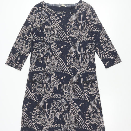 White Stuff Women's Blue Floral Shift Dress Size 12