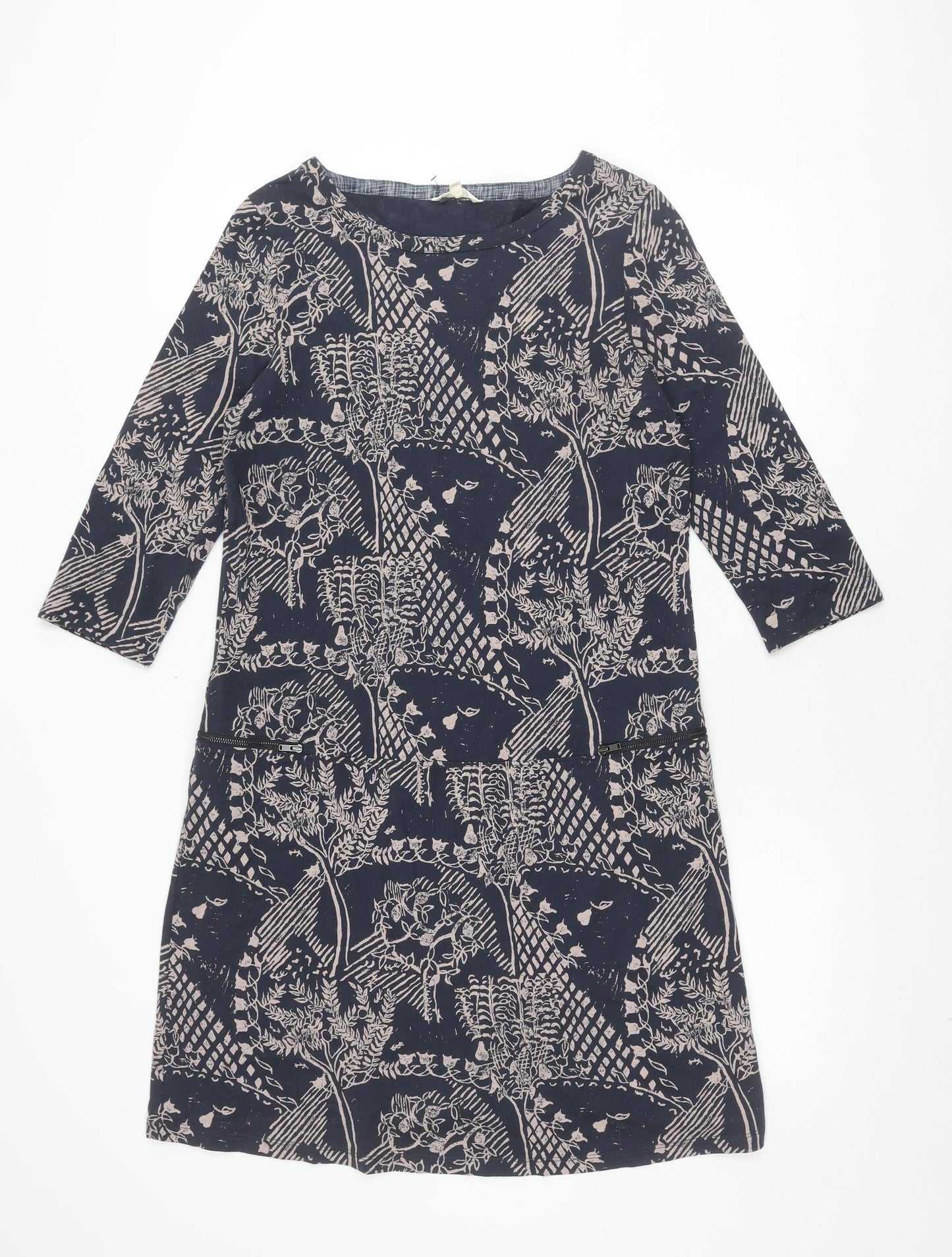 White Stuff Women's Blue Floral Shift Dress Size 12