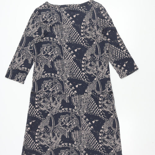 White Stuff Women's Blue Floral Shift Dress Size 12