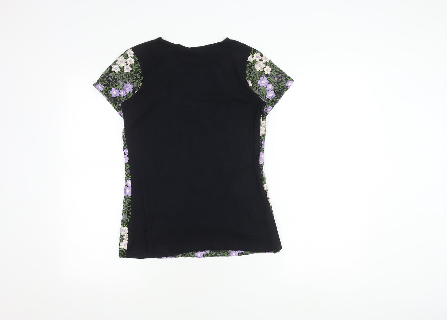 Dorothy Perkins Women's Black Floral T-Shirt, Size 12