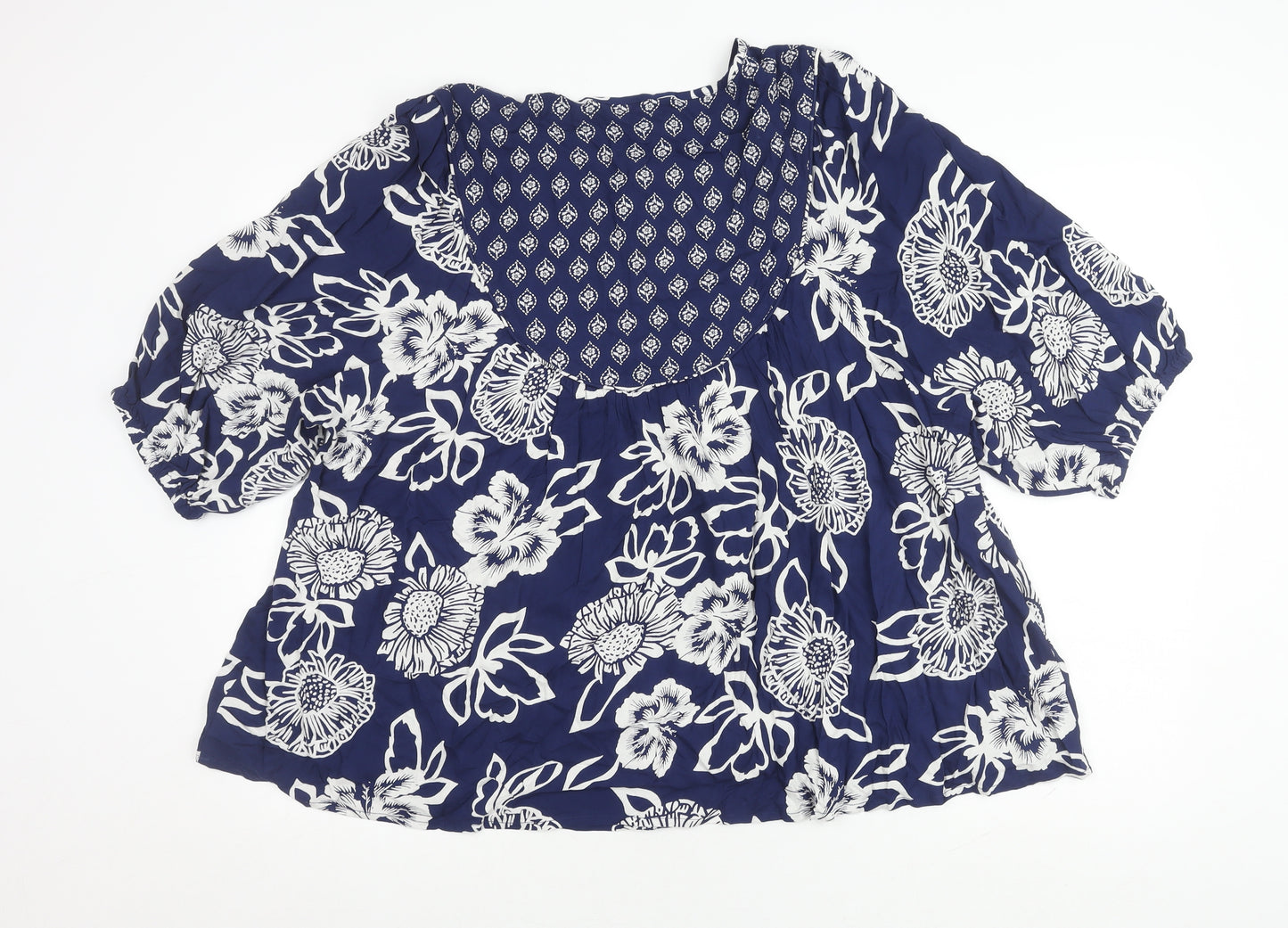 Bonmarché Women's Blue Floral Top Size 18