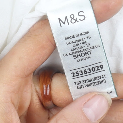 Marks and Spencer Women's White Short Dress Size 16