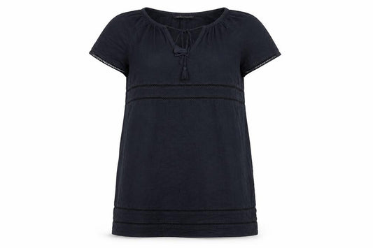 Front view of Marks & Spencer Women's Blue Cotton Dress, size 14