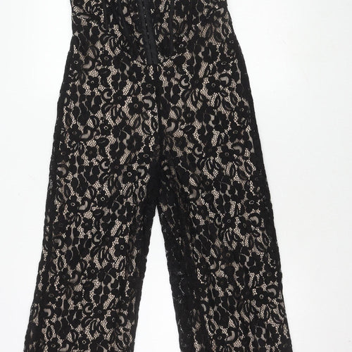 Boohoo Women's Black Lace Jumpsuit UK Size 10, Party Style