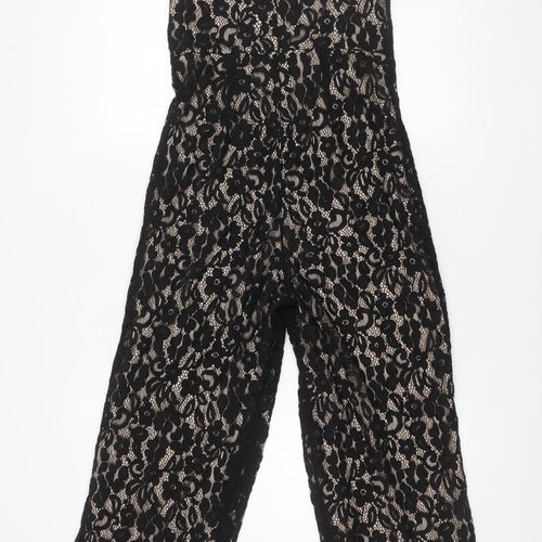 Boohoo Women's Black Lace Jumpsuit UK Size 10, Party Style