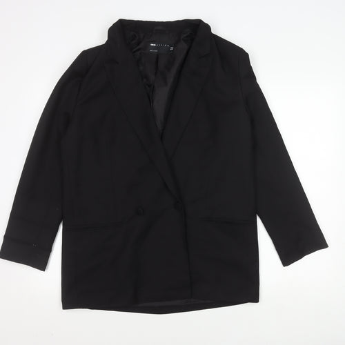 ASOS DESIGN Women's Black Regular Double-Breasted Blazer