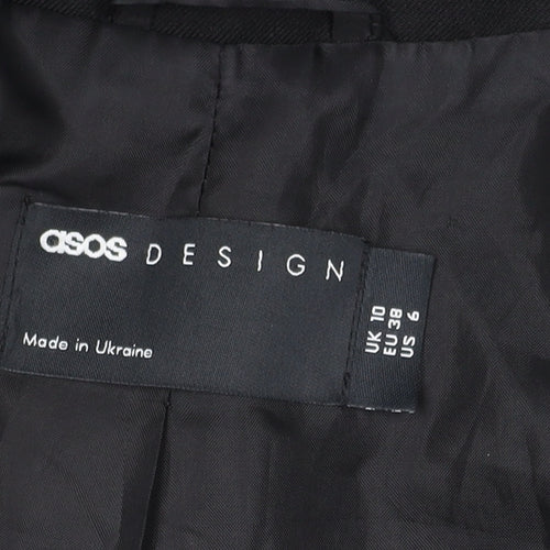 ASOS DESIGN Women's Black Regular Double-Breasted Blazer