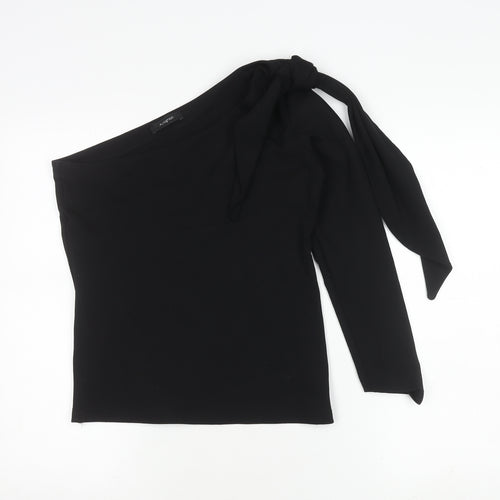 Marks and Spencer Women Black One Shoulder Top