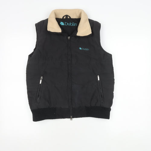 Dublin Unisex Black Waistcoat S with Zipped Pockets