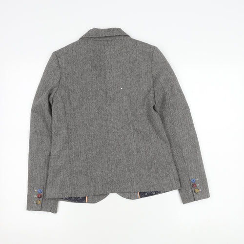 Zara Girls Grey Herringbone Blazer Jacket 11-12 Years