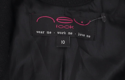 New Look Women's Black Blazer Size 10 Regular Fit