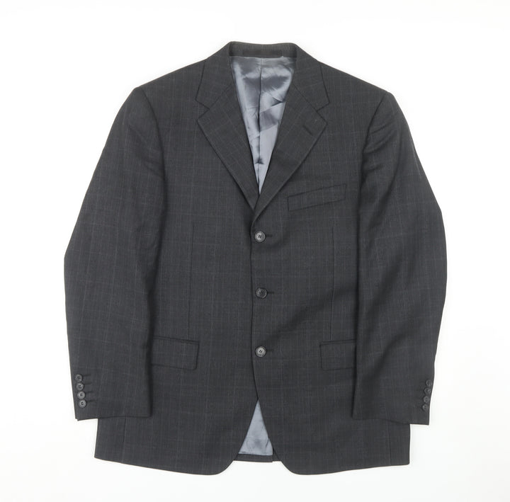 Marks and Spencer Men's Grey Check Blazer 40S