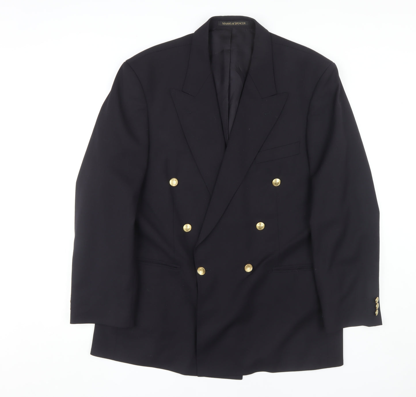Marks & Spencer Men's Navy 42R Double-Breasted Blazer