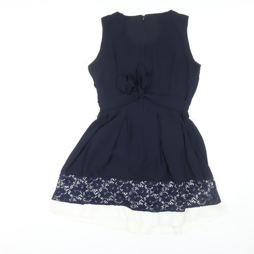 Quiz Women's Blue A-Line Sleeveless Dress Size 10