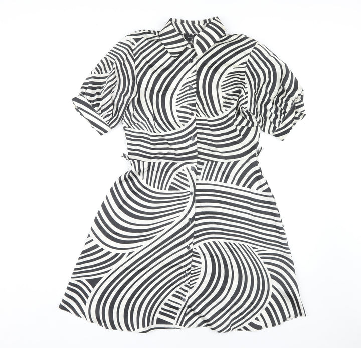 New Look Women's Striped Shirt Dress 6 Multicoloured