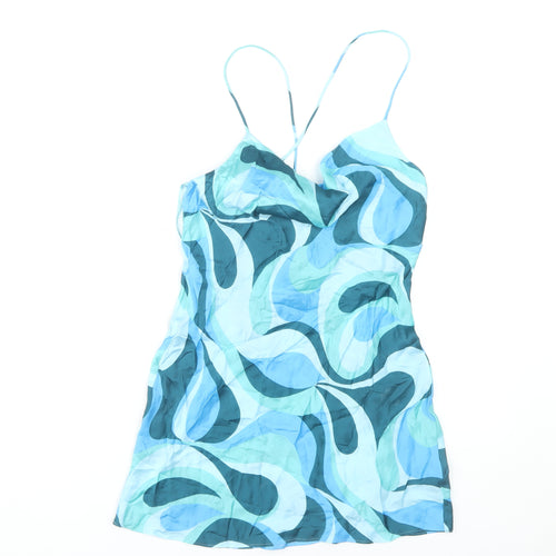 Zara Women's Blue Slip Dress Size 8 Summer Viscose