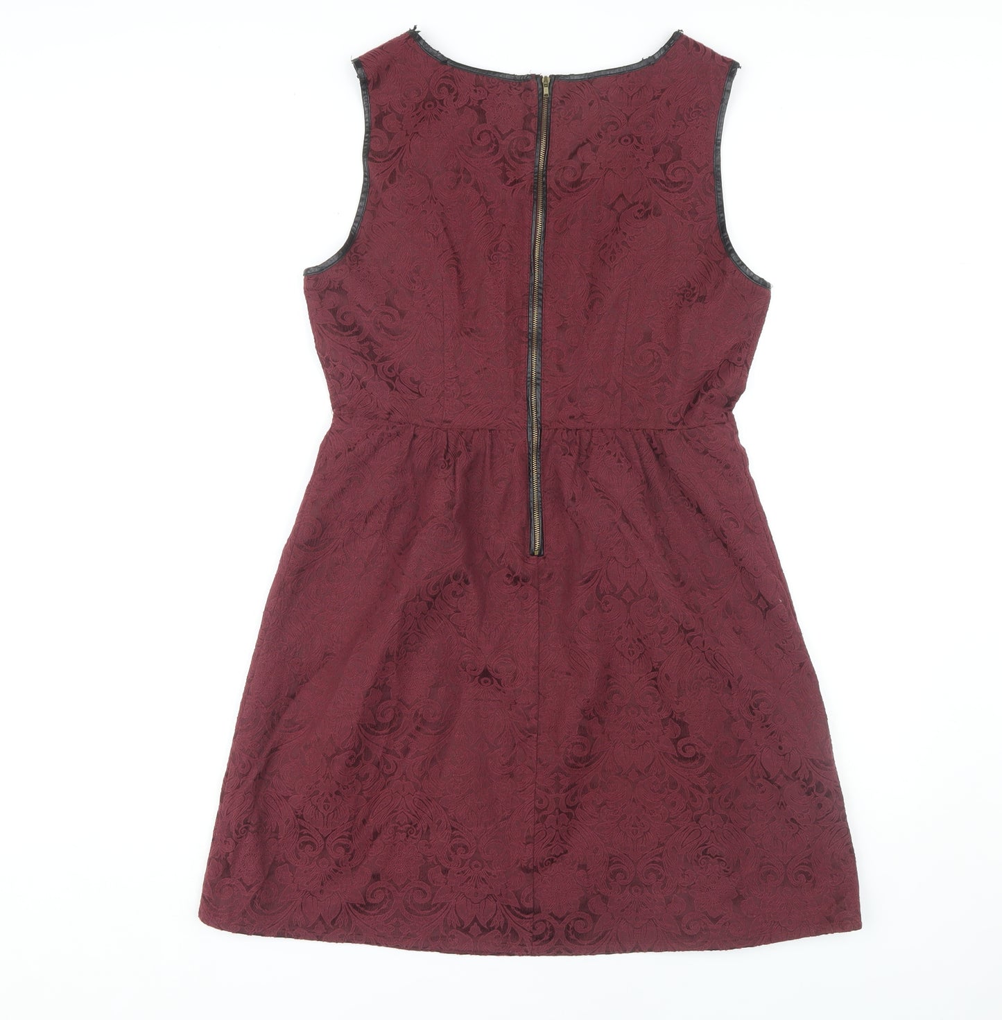 Vila Women's Red Lace Floral Sleeveless Dress - Medium