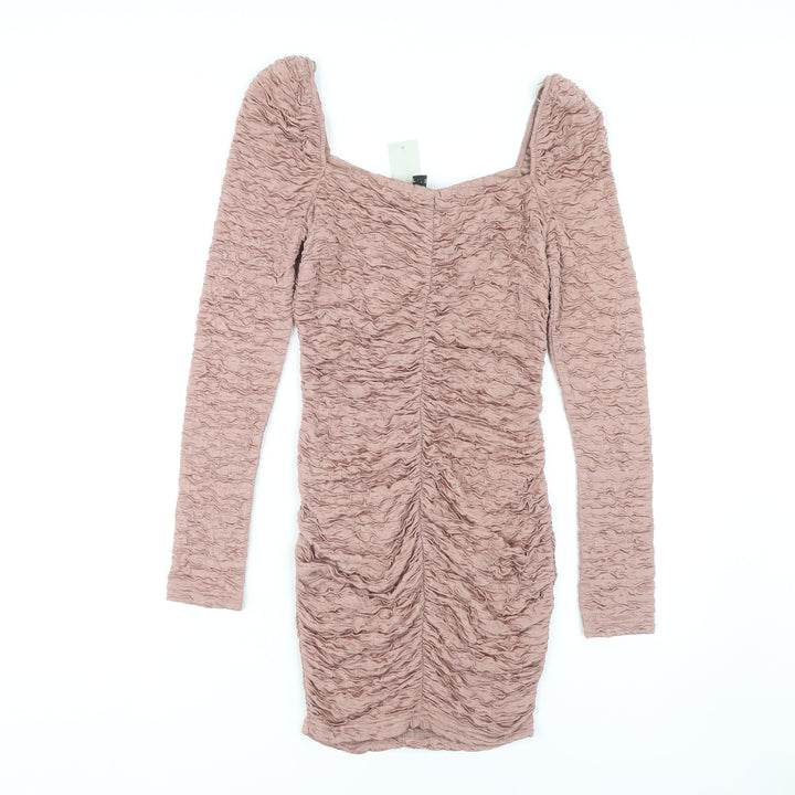 River Island Pink Bodycon Party Dress, Size 8, Long Sleeve