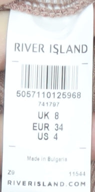River Island Pink Bodycon Party Dress, Size 8, Long Sleeve