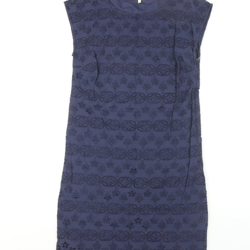 White Stuff Women's Blue Cotton Dress, Size 8