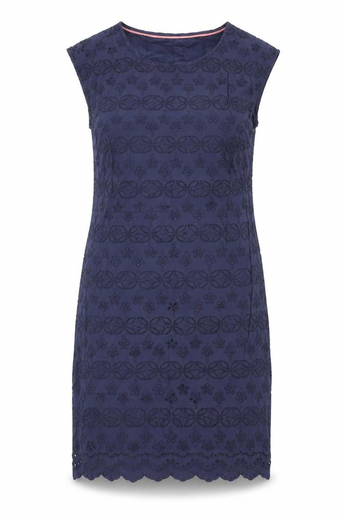 Front view of White Stuff Women's Blue Cotton Dress, size 8