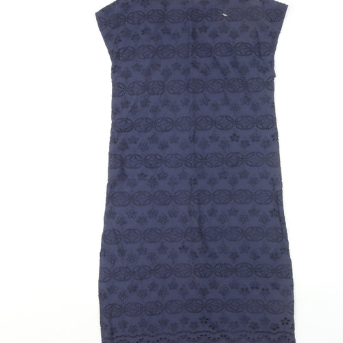 White Stuff Women's Blue Cotton Dress, Size 8