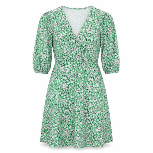 ASOS DESIGN Women's Green Floral Wrap Dress Size 12