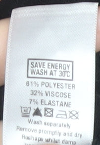 Wallis Women Black 3/4 Sleeve Dress Size 18