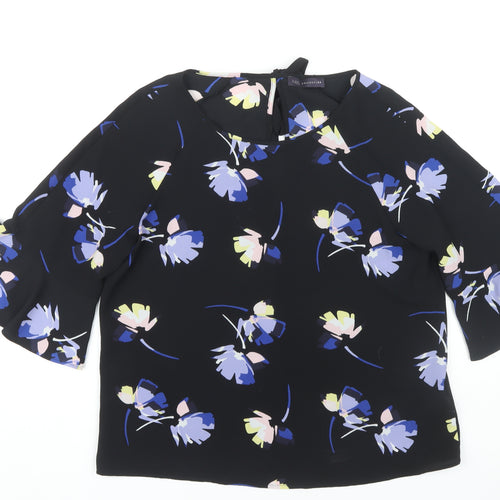 Marks and Spencer Women's Black Floral Kimono Blouse Size 14