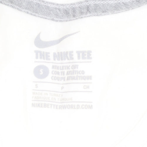 Nike Unisex White Athletic T-Shirt, Size S, Casual Sportswear