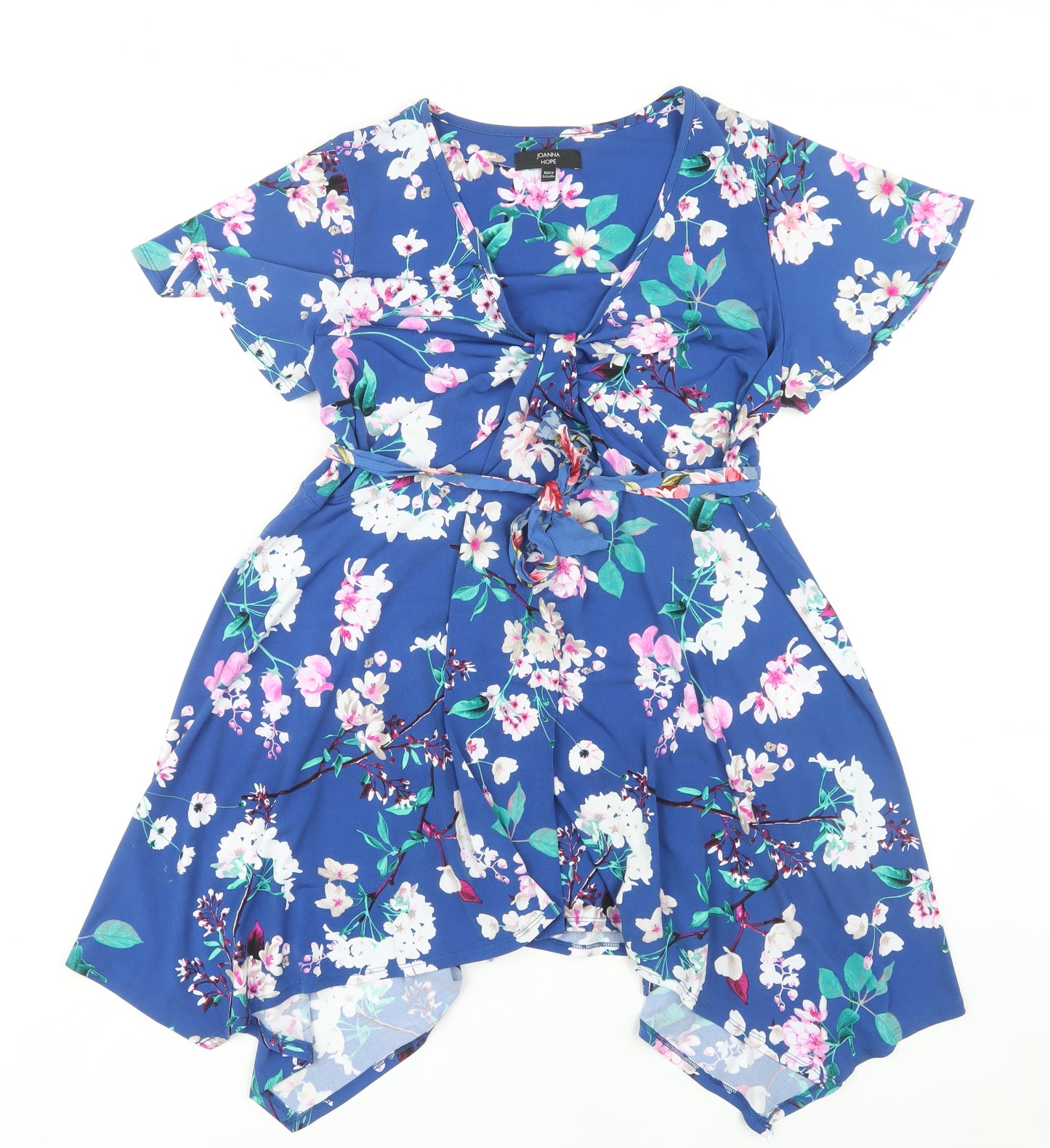 Joanna Hope Floral Blue Fit & Flare Dress, Size 16