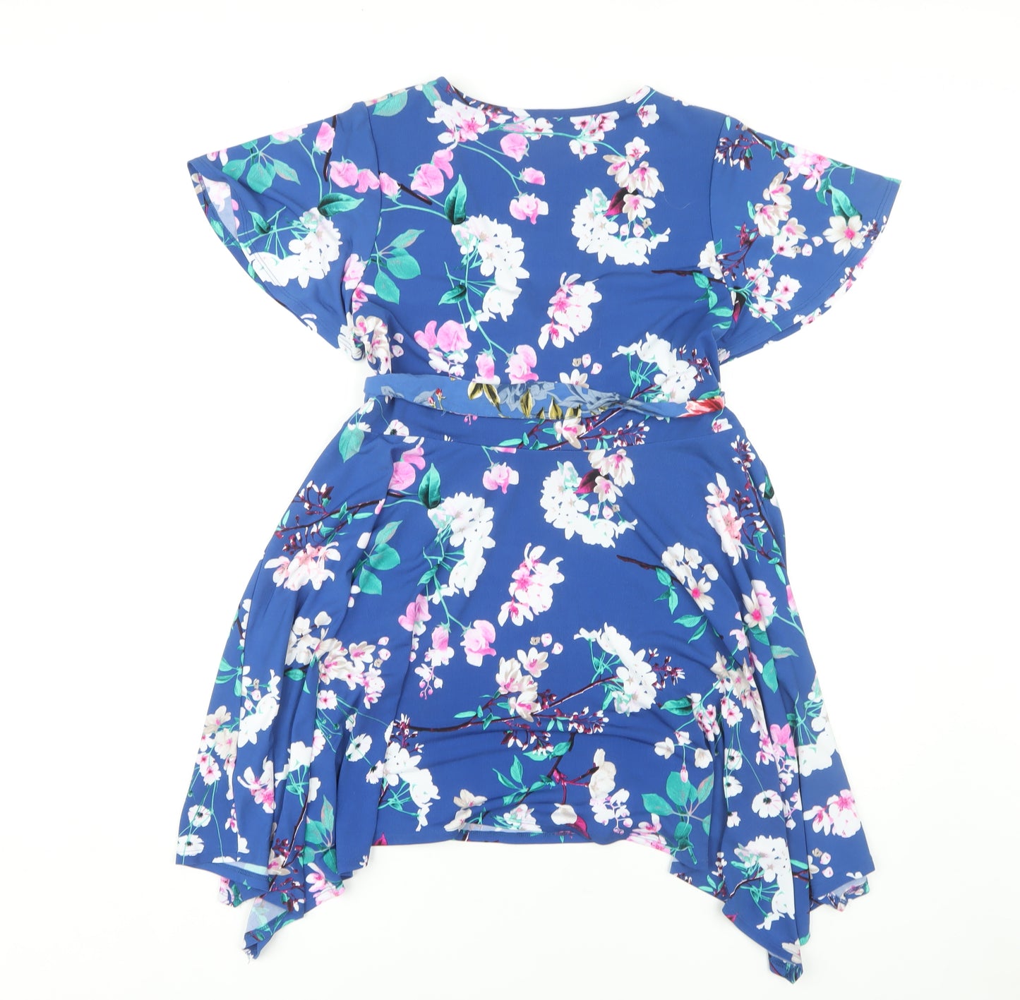 Joanna Hope Floral Blue Fit & Flare Dress, Size 16