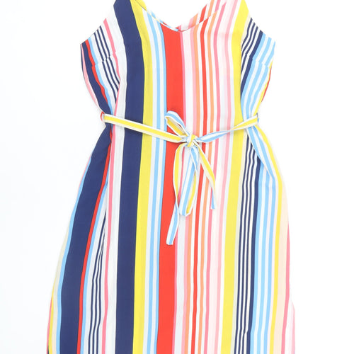 New Look Women's Multicoloured Striped Slip Dress 10