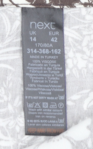 Next Women's Brown Floral Skirt Size 14 Viscose