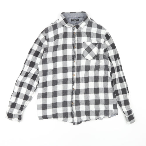 Brave Soul Men's Black Check Shirt Large