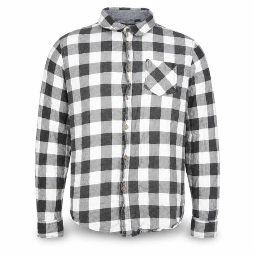 Front view of Brave Soul Men's Black Check Shirt Large