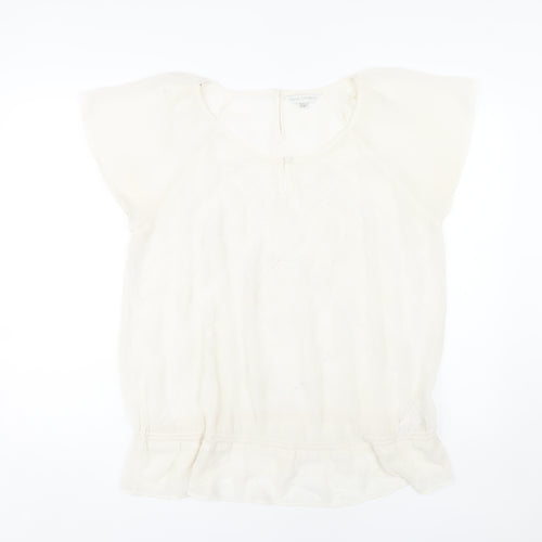 Rocha John Rocha White Cap Sleeve Women's Top Size 16