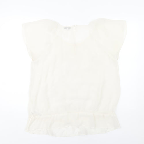 Rocha John Rocha White Cap Sleeve Women's Top Size 16